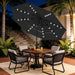 9 Ft 3-Tier Outdoor LED Lighted Patio Umbrella W/Crank, Black