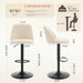 Bar Stools Set of 4, Modern Swivel Bar Chairs, Adjustable Upholstered Barstools Counter Height with Full Backrest for Bar, Dining Room, Kitchen Island, Beige