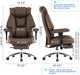 Big and Tall Office Chair with Footrest, PU Leather High Back Executive Office Chair 400Lbs, Ergonomic Computer Chairs Lumbar Support for Heavy People (Brown)
