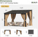 10x12 Chestnut Gazebo Mosquito Netting Outdoor Backyard