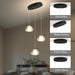 Black Crystal Chandeliers for Kitchen Island 3-Lights, Modern Indoor LED Bubble Pendant Light Fixture for Dining Room Foyer Entryway