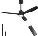 48" Outdoor Ceiling Fans with Lights, Wet Rated Waterproof Indoor Ceiling Fan with Remote, 3 ABS Blades Modern Ceiling Fan, 3CCT, Quiet 6-Speed DC Motor, for Porch Patio Bathroom, Black