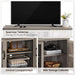 TV Stand for 65 Inch TV, Farmhouse TV Console Table for Living Room, Tall Entertainment Center with Double Barn Doors, Gray