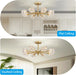 Goldtone Eight Light Sputnik Flush Mount Chandelier