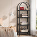 4-Tier Open Bookshelf, 70.8" Wood Bookcase Storage Shelves with Metal Frame, Freestanding Display Rack Tall Shelving Unit for Office, Bedroom, Living Room, Easy Assembly (Black, 1PC)
