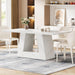 Dining Table for 4 to 6 People, 63" Rectangular Dining Room Table, Modern Wooden Faux Marble Dinner Table with Sturdy Base for Kitchen, Living Room