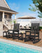 HDPE Rocking Chair Outdoor Set of 2 with Side Table, High Back Rocker