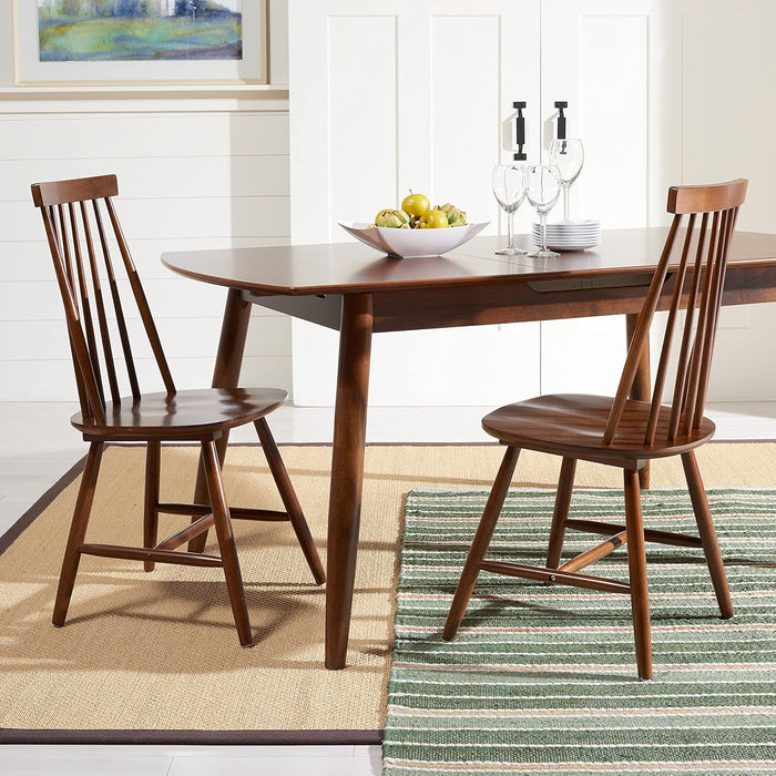 Home Collection Priam Farmhouse Walnut Brown Spindle Back Living Room Accent Dining Chair