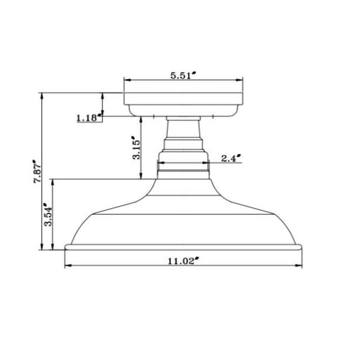 Kimball 1-Light Textured Coffee Bronze Indoor Ceiling Mount