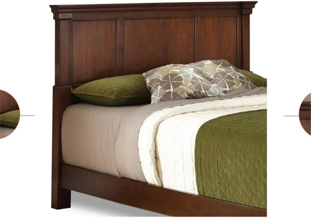 52" X 82" Traditional Wood King Headboard with Recessed Frame Moldings and Carved Detailed, Some Assembly Required, in Warm Cherry Brown Finish