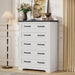 Farmhouse Dresser White Five Drawer FiftyTwo Inches