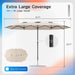 15X9Ft Large Patio Umbrella, Double-Sided Umbrella Outdoor Patio, Rectangle Market Table 177''X104'' Umbrellas with Crank Air Vents for Deck Pool Patio (1.9" Pole, Tan)