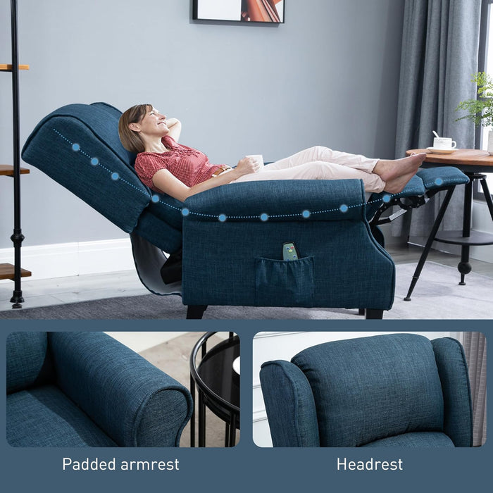 Modern Linen Recliner with Heat and Vibration