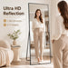 76"×34" Full Length Wall Mounted Hanging Mirror, Aluminum, Black