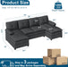 110" U-Shaped Sectional Sofa with Double Chaise