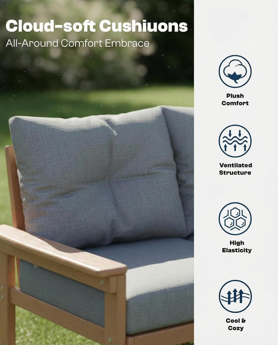 3-Piece HDPE Outdoor Patio Furniture Conversation Set