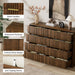 Walnut Dresser for Bedroom, Modern Dresser with 8 Drawers and Smooth Slides, Wide Chest of Drawers with Golden Handles for Bedroom, Closet, 15.7" D X 55" W X 37.4" H