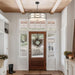 22Inch Drum Chandelier Farmhouse White Fabric Shade