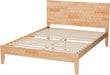 Hosea Japandi Carved Honeycomb Natural Queen Size Platform Bed
