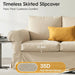 Beige 89Inch ExtraDeepCushionedUpholsteredSofa RemovableCovers