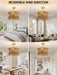 Boho Fandelier Ceiling Fan with Light and Remote Rattan Chandelier Fan Gold Caged Ceiling Fan with Light for Bedroom, Living Room Nursery Foyer Kitchen（6 Speed, Timing Adjustable Height）