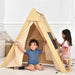 Oak Foldable Triangle Climber 5 in 1 Kids Playhouse Hideaway Montessori Learning Play Tent, Desk, Chair Stool, Art Easel, Chalkboard, Teepee Climbing, Crawling Tunnel Toy Toddler Playset