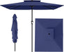 8'X10' 2 Tiers Rectangular Patio Umbrella - Outdoor Umbrella Waterproof UV Protection, Market Table Umbrella W/Crank for Pool, Backyard, Deck(Navy)