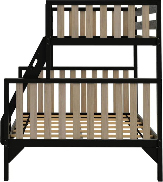 Max Lily ScandinavianModernMinimalist TwinOverFull Bunk Bed Wood