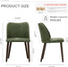 Upholstered Dining Chairs Set of 4, Modern PU Leather Dining Room Kitchen Side Chair with Padded Seat and Wood Legs Restaurant/Cafe, Green