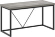 Modern Home Office Desk, Industrial Vintage Computer Desk, Rustic Wood and Metal Study Writing Table, Simple Work Gaming PC Desks for Bedroom Living Room, Light Grey 53 Inch