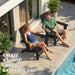 Modern Adirondack Chair with Cup Holder, HDPE Plastic Patio Chairs
