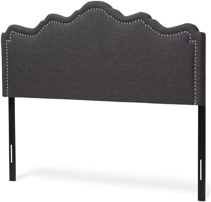 Coastal Cool Modern and Contemporary Fabric Headboard Queen/Dark Gray