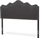 Coastal Cool Modern and Contemporary Fabric Headboard Queen/Dark Gray