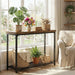 32" Small Console Table with 2-Tier Storage, Industrial Narrow Entryway Table, Sofa Table behind Couch for Hallway, Foyer & Living Room, Sturdy Metal Frame, Rustic Brown