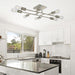 Brushed Nickel 8Light Semi Flush Ceiling Chandelier