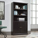 Select Book Shelf, Bookshelf with Storage, Library Bookcase with Doors and Adjustable Shelves, in Estate Black