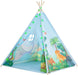 Teepee Tent for Kids, Toddlers Dinosaur Play Tent with LED String Lights, Foldable Children Teepee Tent Toy W/Storage Bag, Indoor Outdoor Pretend Playhouse Gift for Boys Girls Ages 3+