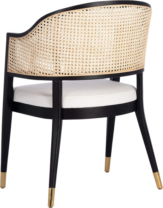 Couture Home Collection Rogue Black/Natural Rattan Living Room Dining Accent Chair (Fully Assembled) SFV4106A