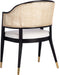 Couture Home Collection Rogue Black/Natural Rattan Living Room Dining Accent Chair (Fully Assembled) SFV4106A