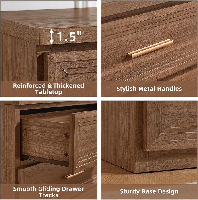 Dresser for Bedroom 5 Drawer 45" Tall with Gold Handle Closet Storage