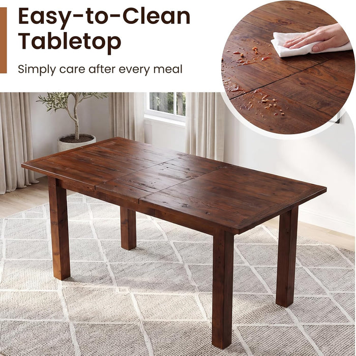 47.5"-59" Farmhouse Extendable Dining Table for 4-6, Coffee