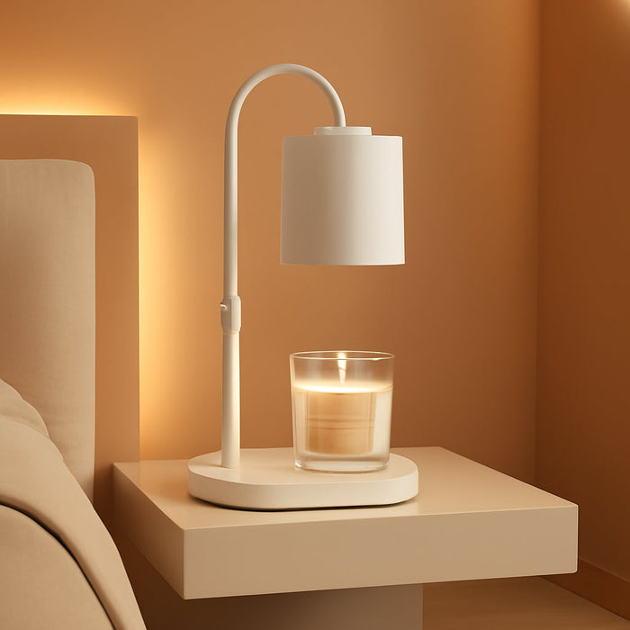Candle Warmer Lamp with Timer & Dimmer, Height Adjustable Electric Wax Melt Warmer for Jar Candles, Gifts for Mom Home Decor, White