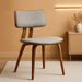 Jaguar Mid Century Modern Dining Accent Chair for Kitchen Table Desk Vanity in Grey Fabric and Walnut Wood Finish