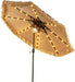 9 Ft Thatched Patio Umbrella, 2 Tier Hawaiian Style Grass Beach Umbrella with 32 Led Lights, Center Light, Solar Tiki Umbrella with 8 Ribs, Tilt Adjustment, Manual Crank for Backyard Pool