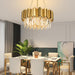 Gold Modern Crystal Chandelier 22In Timeless Elegance