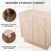 Buffet Cabinet with Storage, 31.5” Modern Sideboard Cabinet with Arched Doors & Shlef, Farmhouse Accent Media Console Credenza for Living Room/Dining/Kitchen/Entrayway, Travertine
