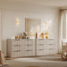 Bedroom Dresser with 6 Deep Wide Large Fluted Drawers for Closet
