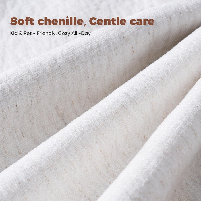 Oversized Accent Chair, Upholstered Modern Sofa Chair with Removable Backrest & Detachable Cover, 24.5" Deep Seat Large Reading Armchair for Living Room Bedroom Office - Chenille White Set of 1