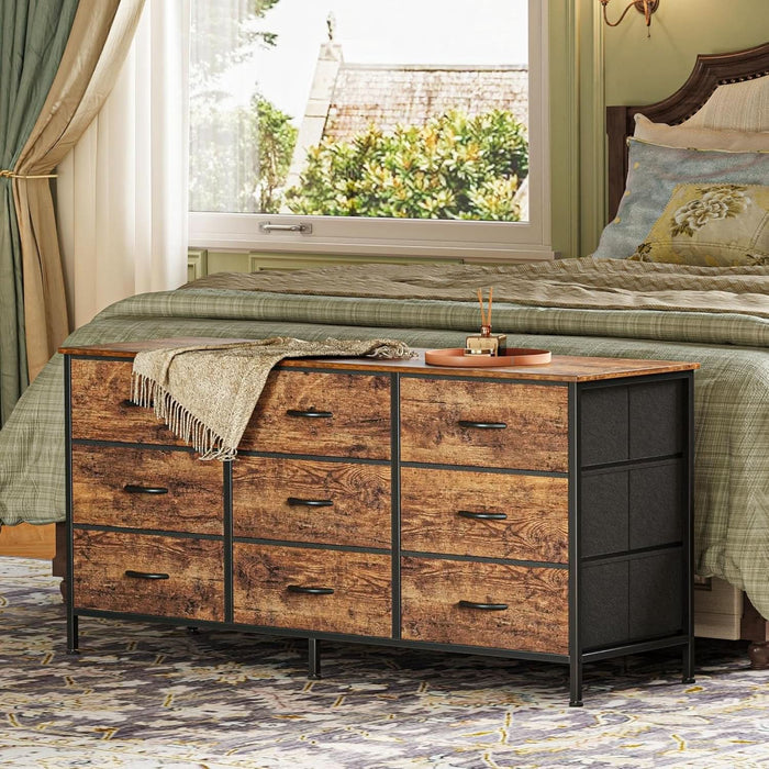 Rustic Brown 9 Drawer Dresser And TV Stand 47 Inch Wide ShipItFurniture Rustic Brown 9 Drawer Dresser And TV Stand 47 Inch Wide ShipItFurniture