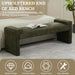 58.7" End of Bed Bench Upholstered Modern Bedroom Bench for Living Room & Entryway, Easy Assembly, Footrest Ottoman Accent Window Bench with Solid Wood Frame & Curved Arm, Green